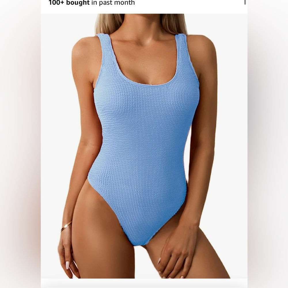 NWT large one piece light blue swim suit